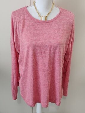 St. John's Bay Heathered Pink Long-Sleeve Tee
